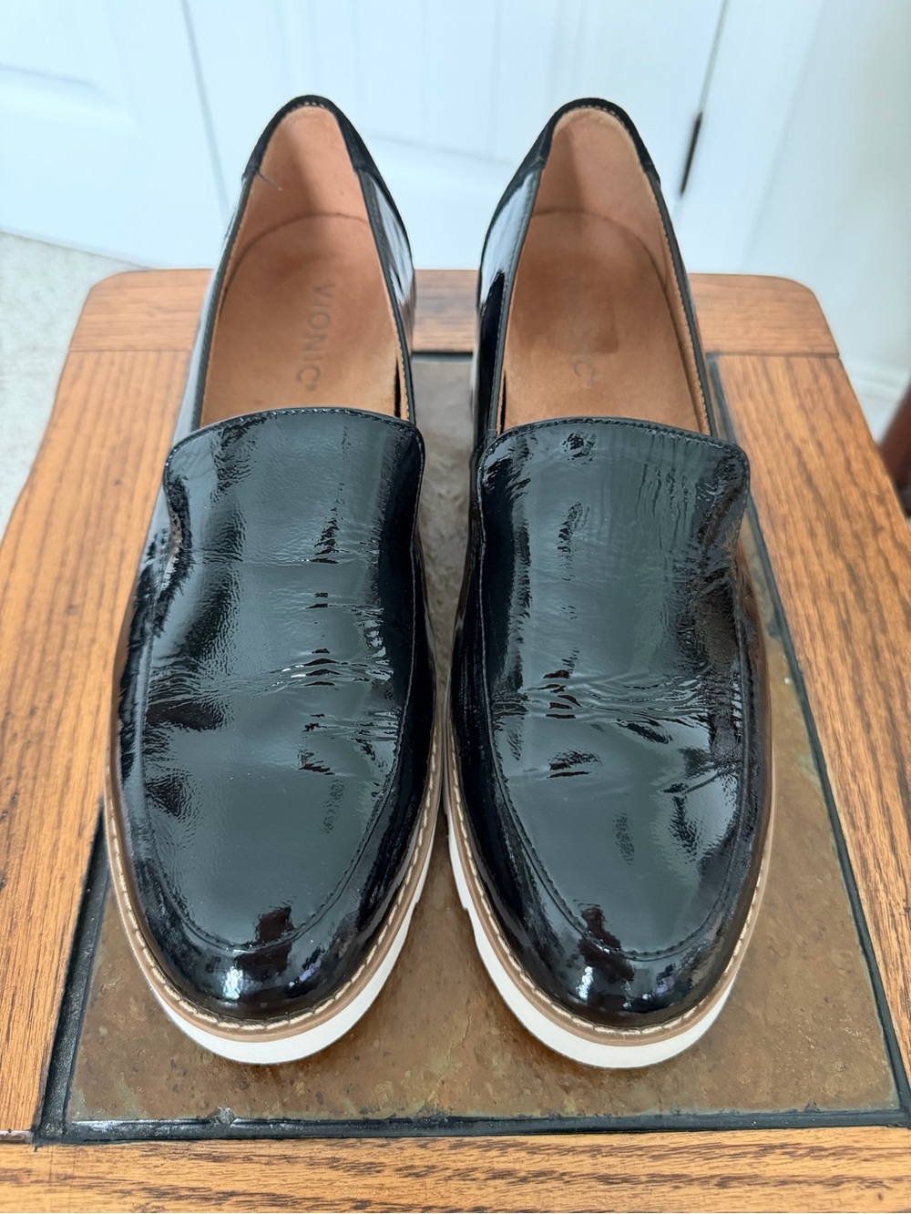 Vionic Black Patent Slip-On Loafers